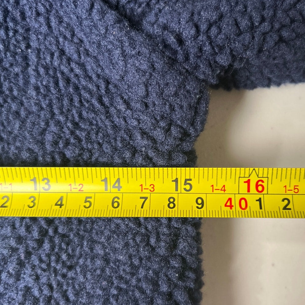 Mini Boden 7-8Y Navy/Green Convertible Lined Sherpa Jacket Vest