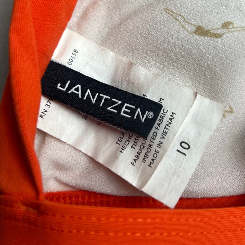Jantzen Square Orange Women Swim Top Size 10 Adjustable