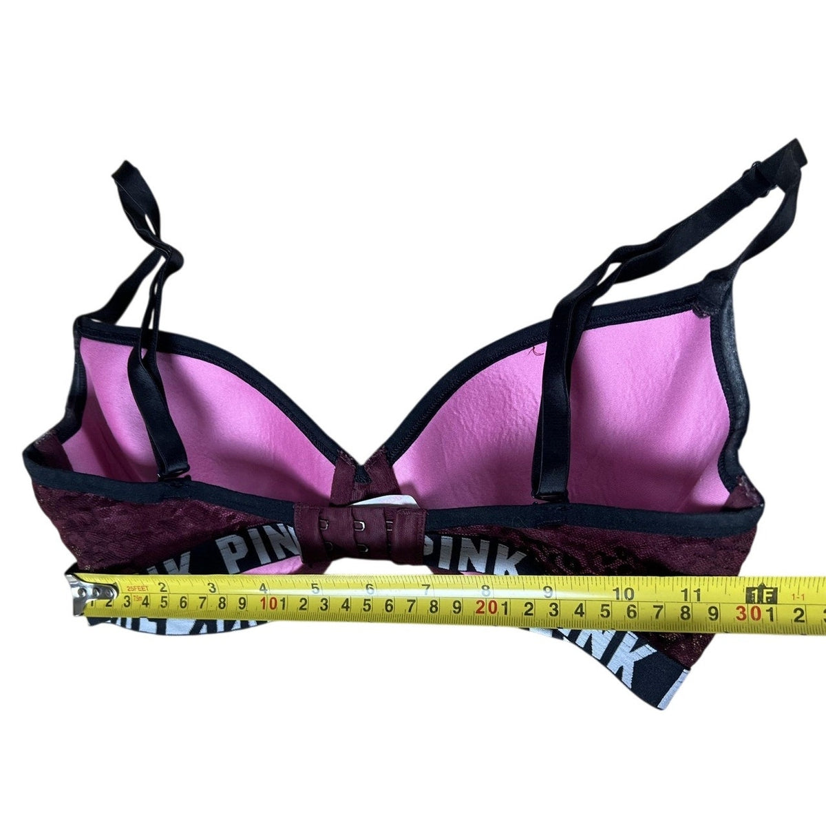 PINK Bra Womens 32DD Red Push Up Padded Molded Underwired Lace Elastic Band