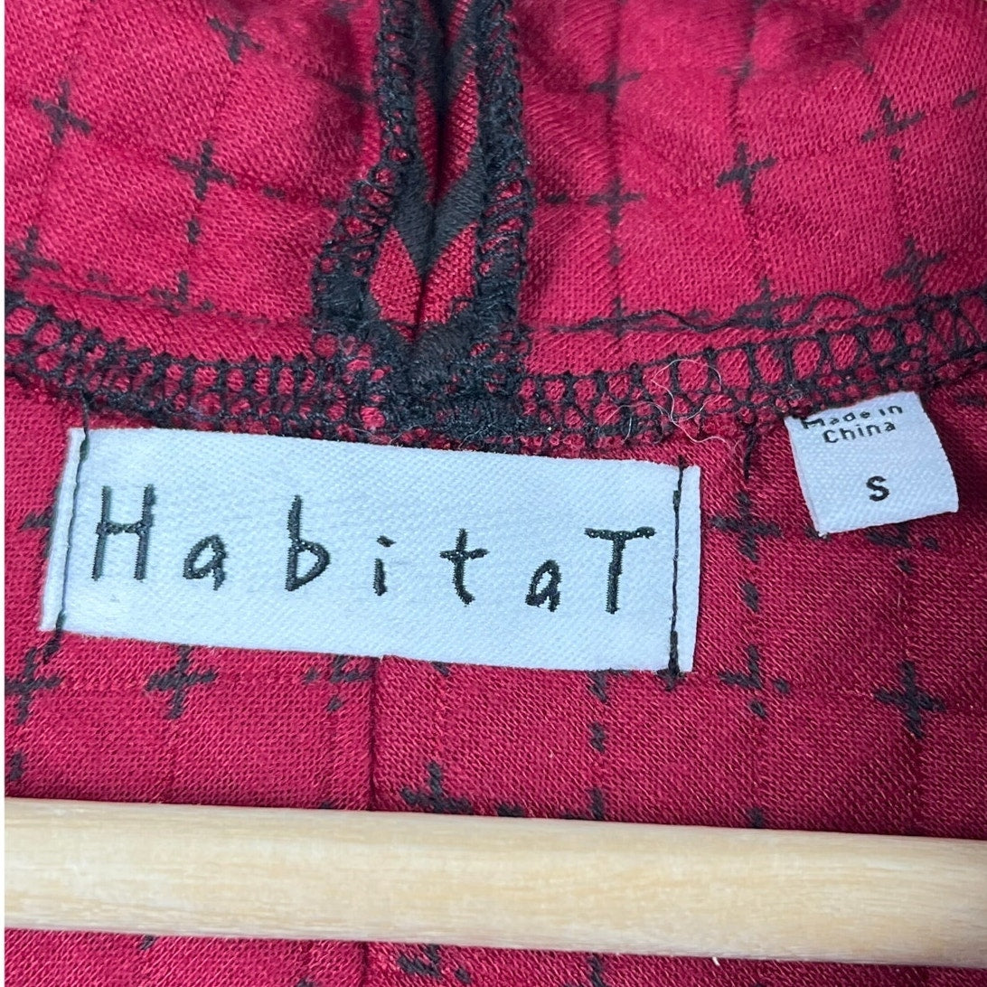 Habitat Red and Black Button Up Vest Women's Size S
