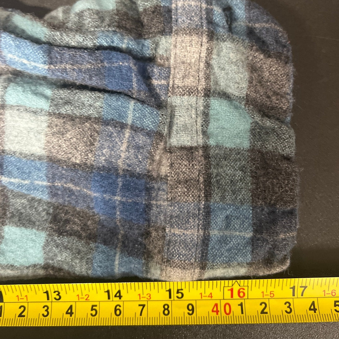 Pendleton Mens Medium Blue Button Up Wool Plaid Beach Boys Limited Edition