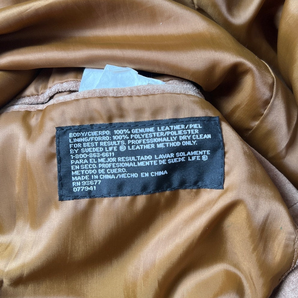 Vintage Stafford Suede Leather Blazer Mens Medium Tan Brown Sport Coat