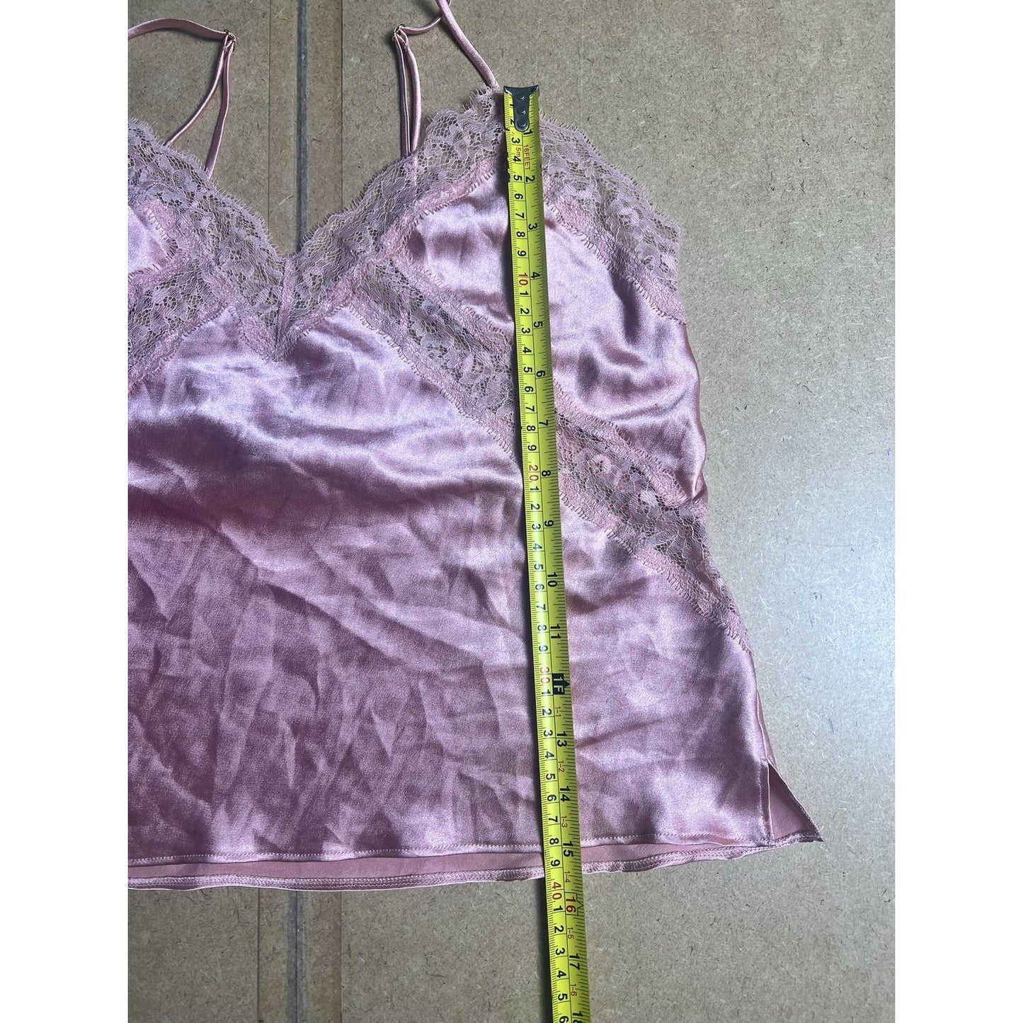 Victoria's Secret Tank Womens M Pink Satin Lace Camisole Sleepwear Lingerie Top