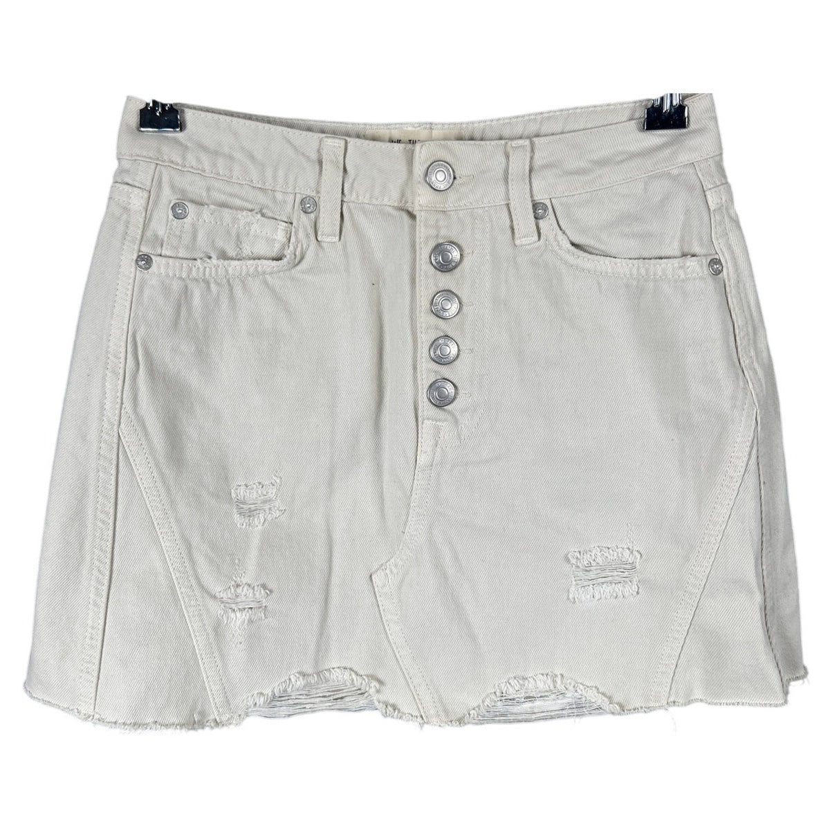 Free People We The People Size 25 100% Cotton White Skirt