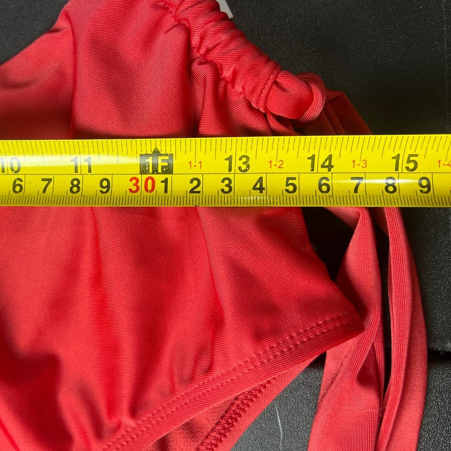 NWT Shade & Shore Women's Bandeau Cut-Out One Piece Swimsuit Red Size M
