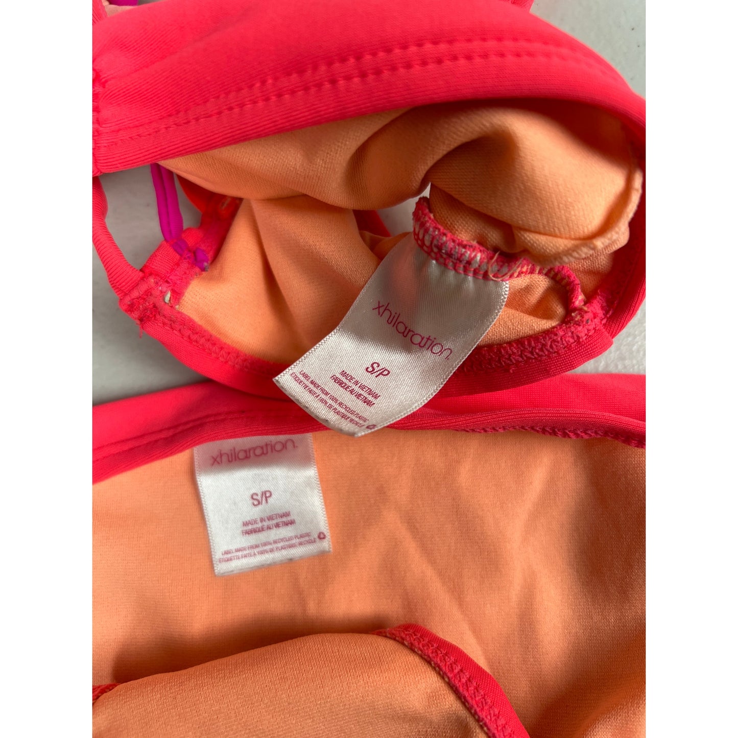 Xhiliration Size Small Orange Women Swimwear Set Bikini