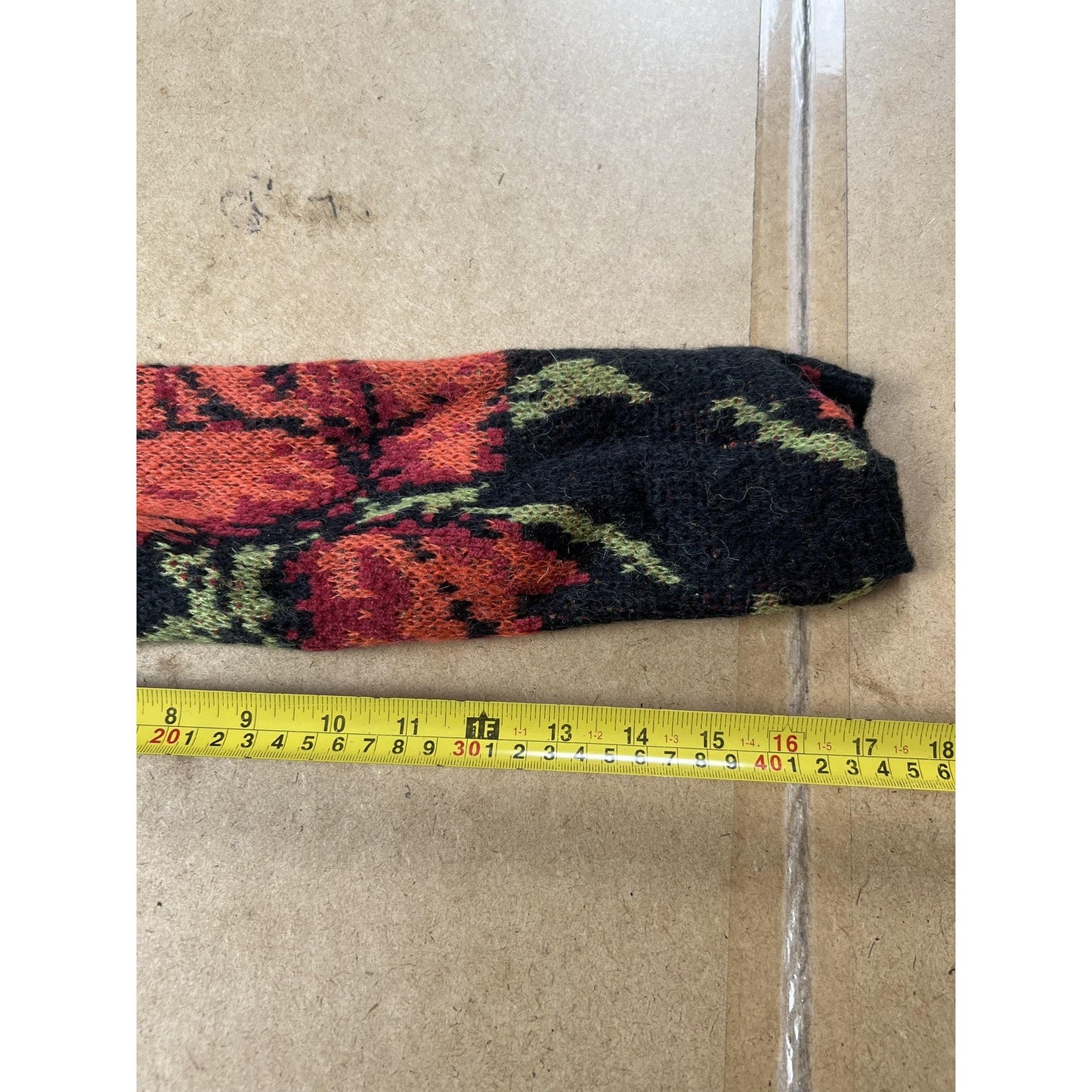 Free People Cardigan Womens S/M Black Open Pockets Oversized Floral Knit Mohair