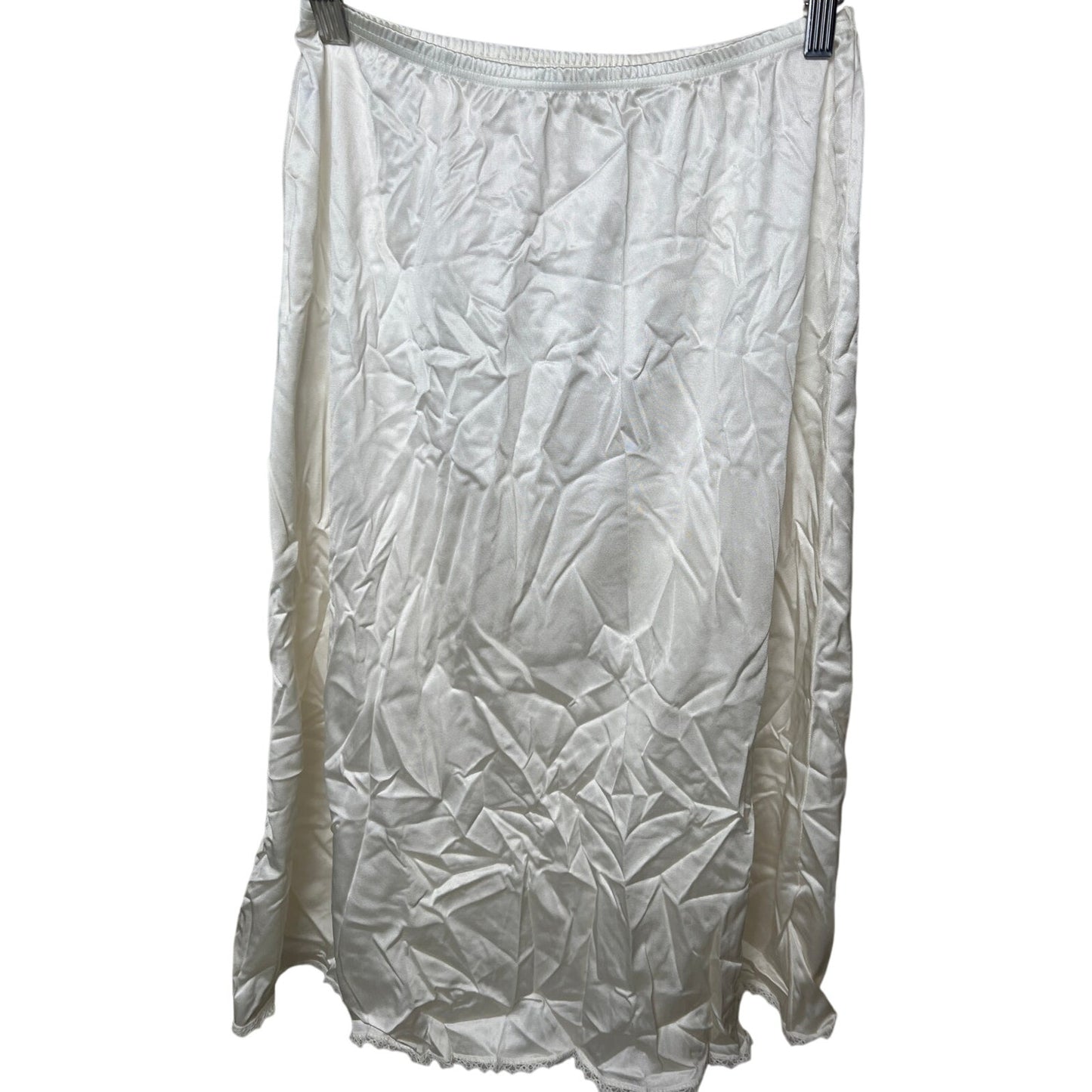 Vintage Long White Skirt Slip with Adjustable Waist