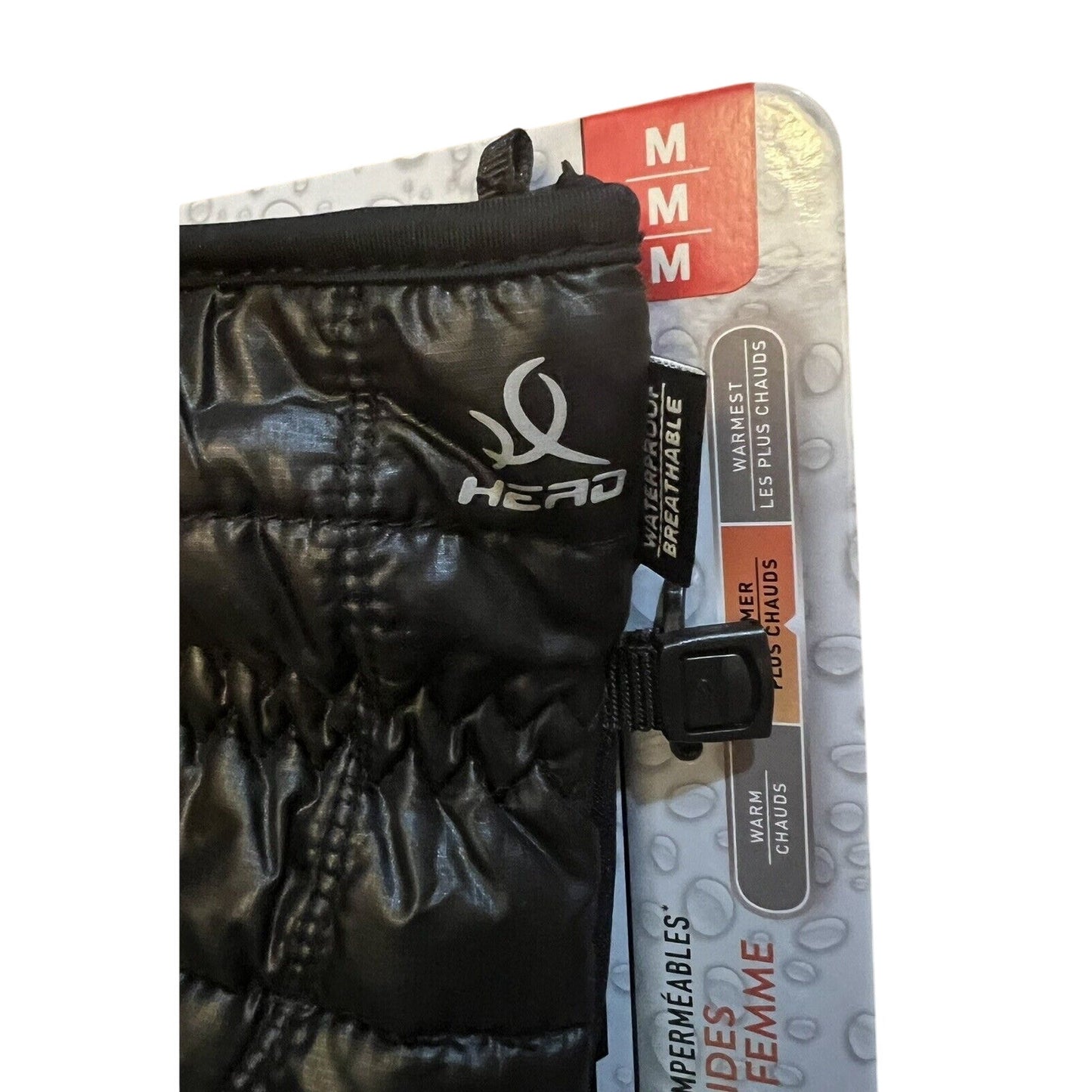 NWT Head Womens Black Medium Waterproof Hybrid Gloves Touchscreen Compatible