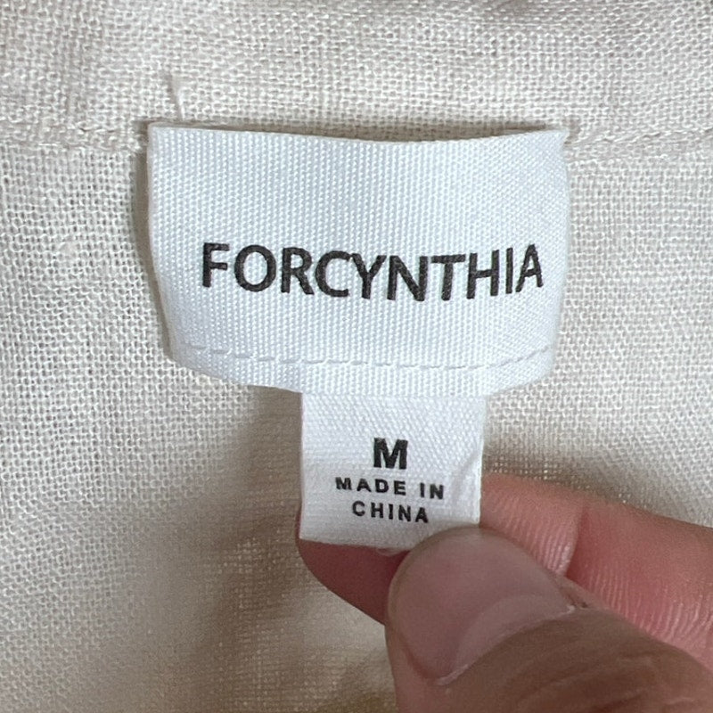 For Cynthia Medium Linen Blend Sleeveless Button Up Jacket Vest