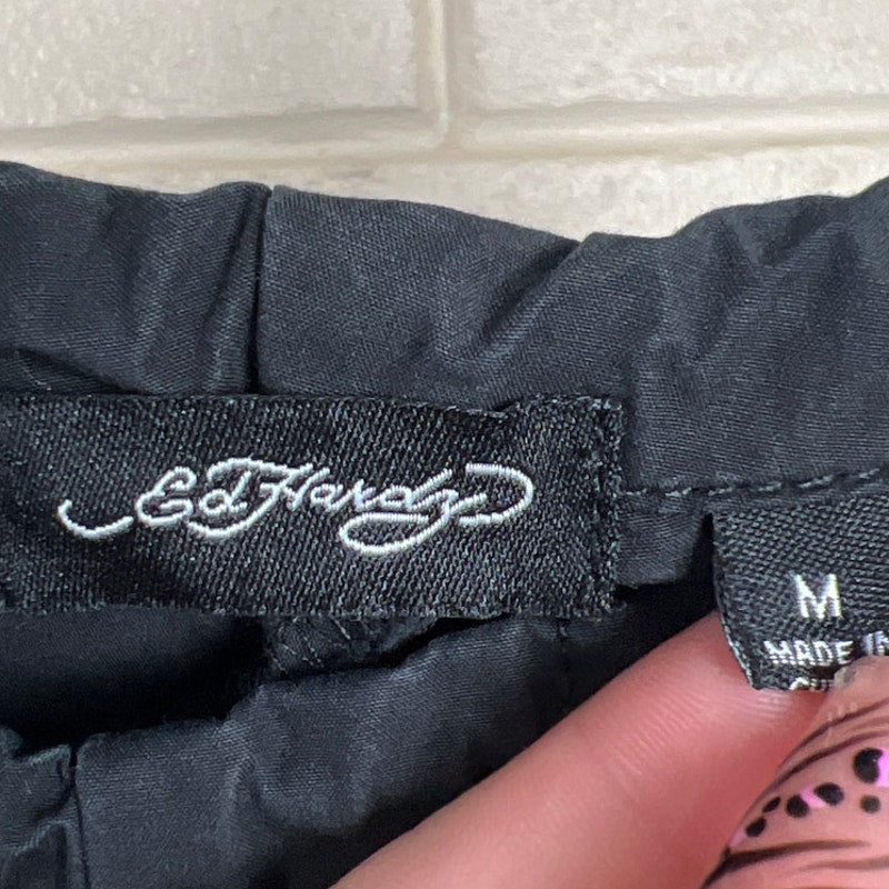 Ed Hardy Medium Black Cargo Multipocket Graphic Pants