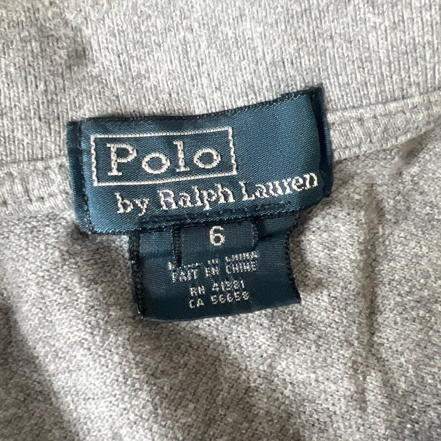 Polo Ralph Lauren Size 6 Long Sleeve Gray Large Logo