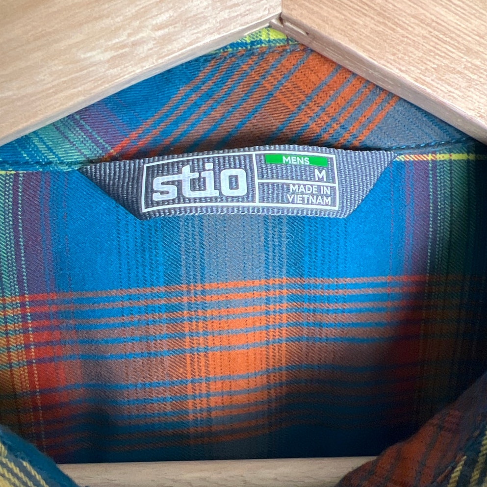 Stio Medium Junction Flannel Plaid Cotton Men's Button Down