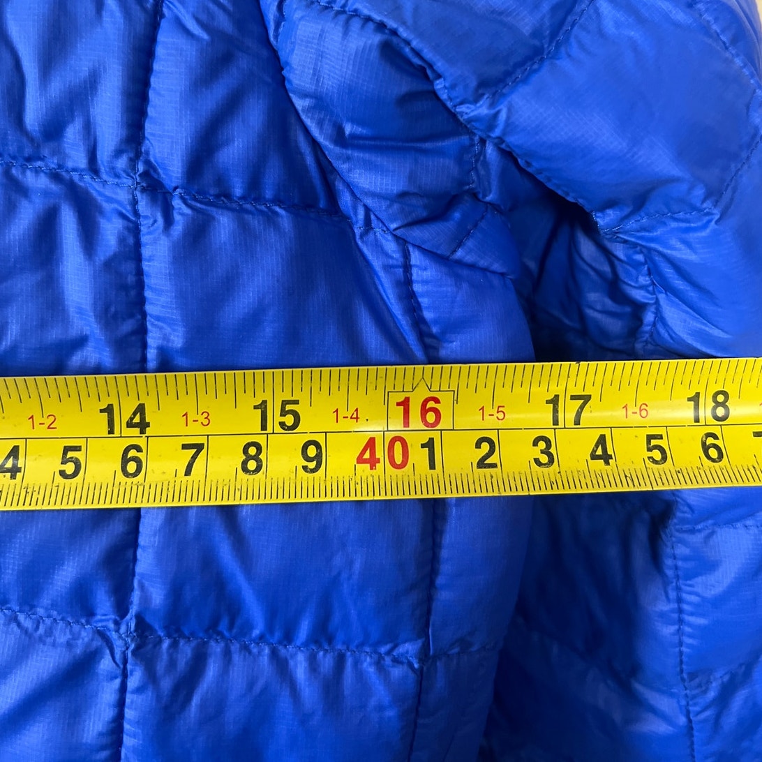 The North Face Thermoball Hooded Puffer Jacket Blue Embroidered Logo Boys Large