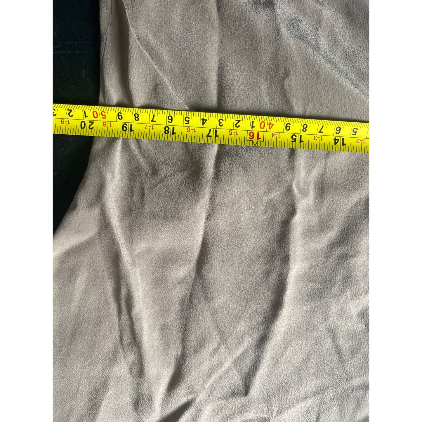 Ecru Women Blouse 100% Silk Top Gray *Dimensions In Picture*
