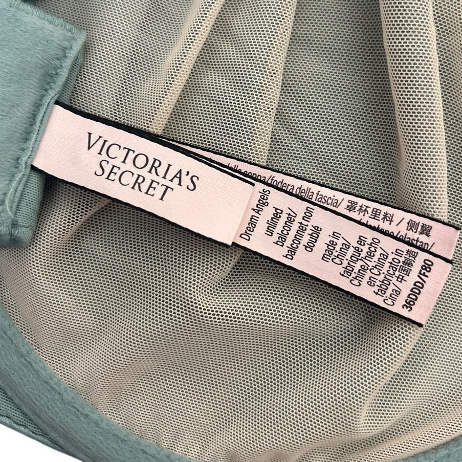 Victoria Secret Dream Angel Unlined Blue Lace Bra 36DDD