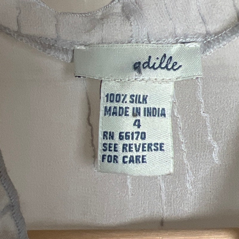 Y2K Adille 100% Silk Top Size 4 Women's Lacey White