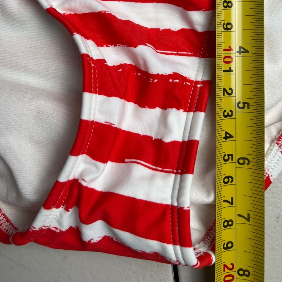 Xhilaration NWT Swim Bottom Striped Red Size Small Side Tie