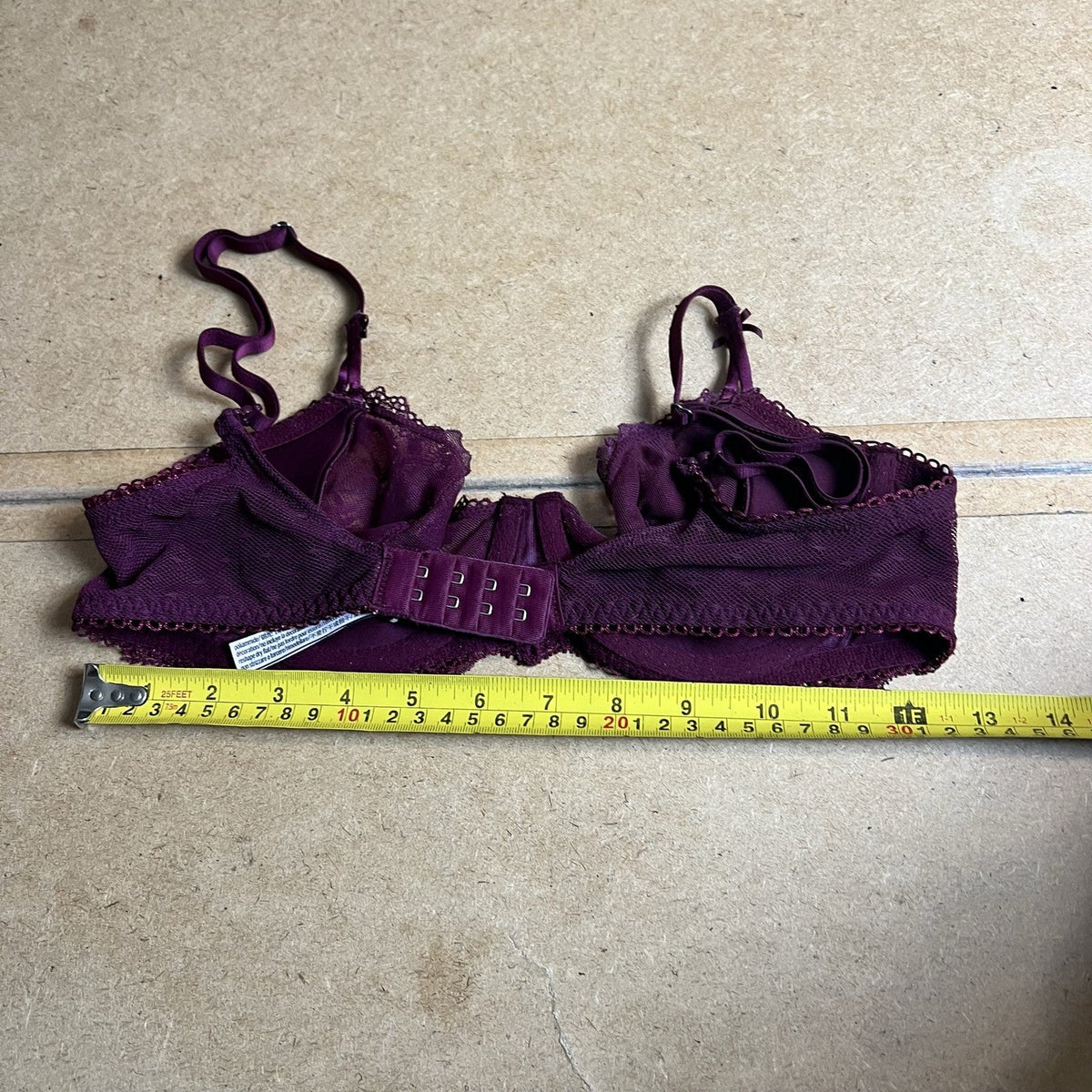 Victoria's Secret Bra Womens 34C Purple Push Up Lace Underwired Dream Angels