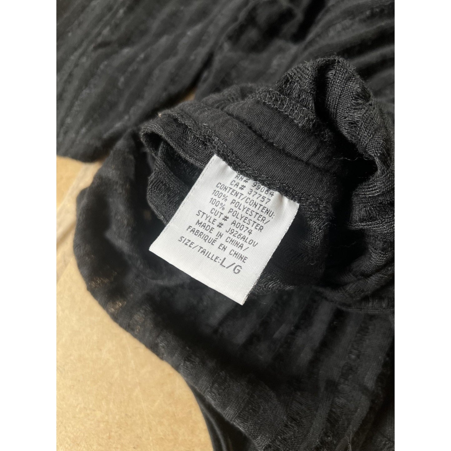Billabong Sweater Womens L Black Hooded Sheer Striped Henley Lightweight