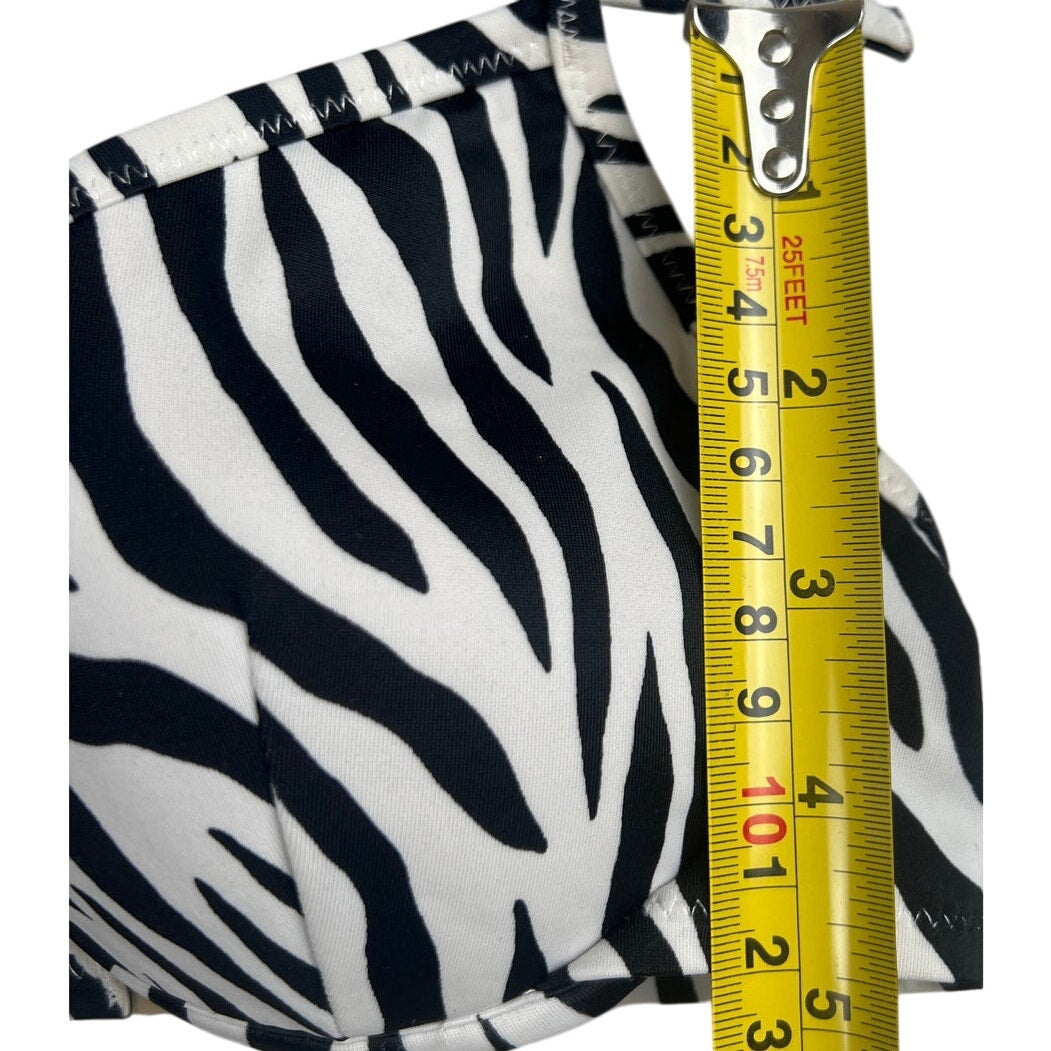 Victoria's Secret 34C Bikini Top Black & White Zebra Animal Print