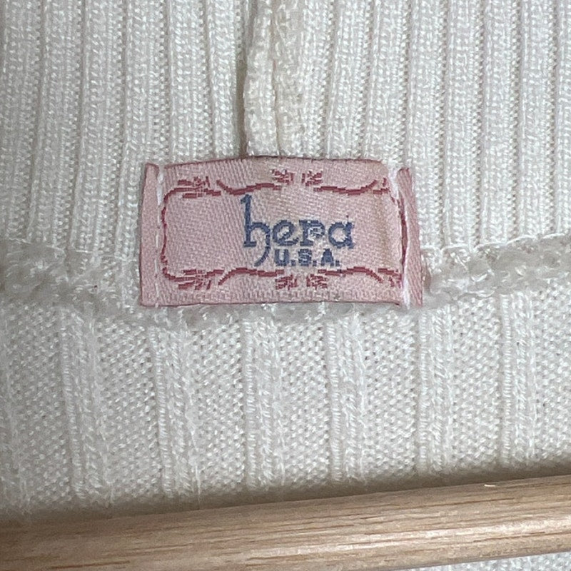 Hepa USA V-neck White Stretch Dress *Dimensions In Pictures*