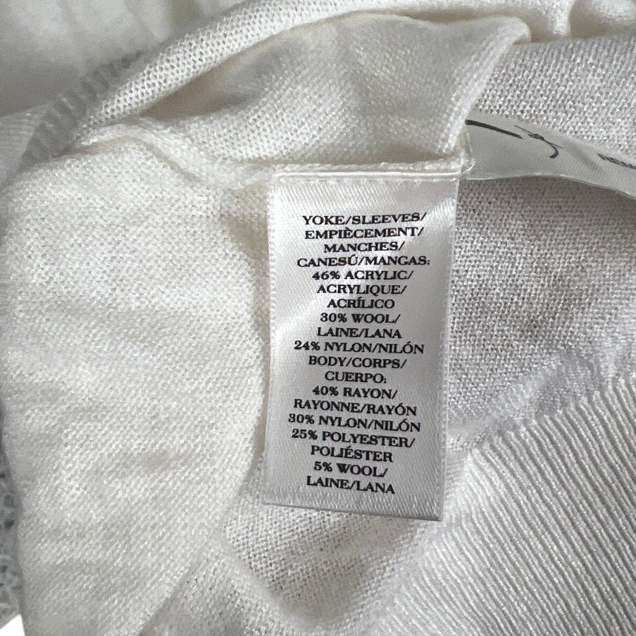 Ann Taylor NWT Size Large Knit Crochet Sleeve Pullover