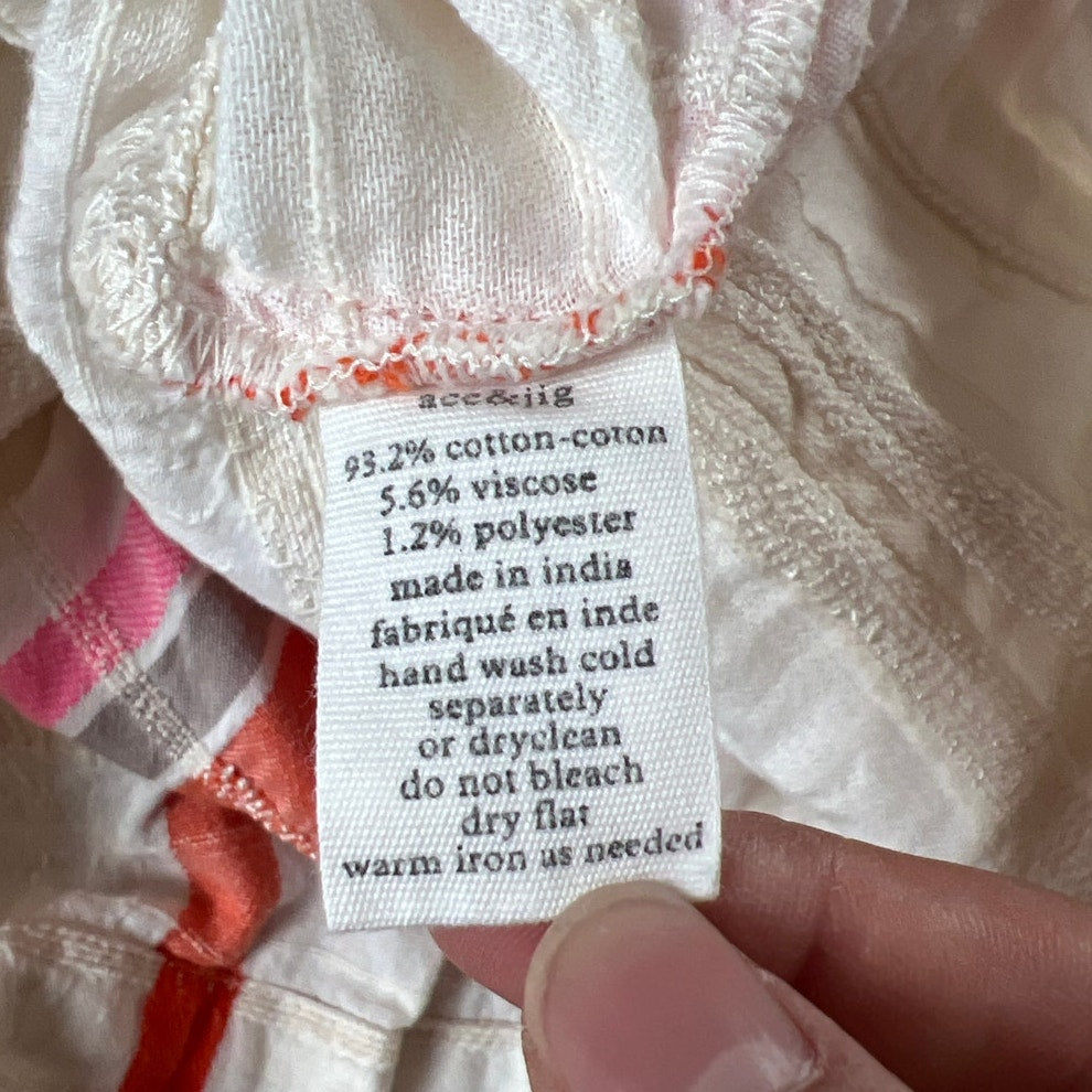 Ace & Jig Women's Striped Dress Size Medium Belted Blended Cotton