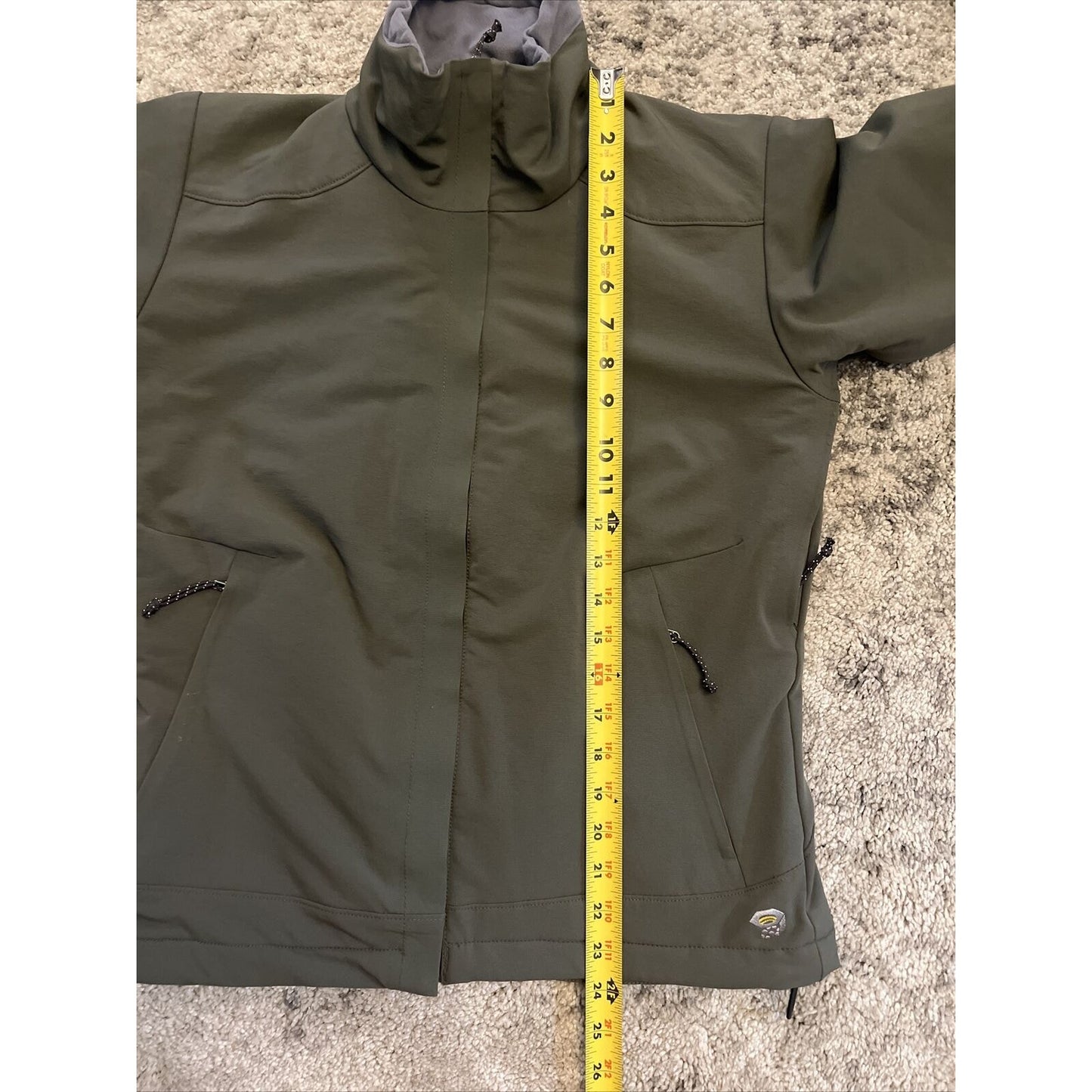 Womens MOUNTAIN HARDWEAR Green Full Zip Softshell Primaloft Insulated Jacket S