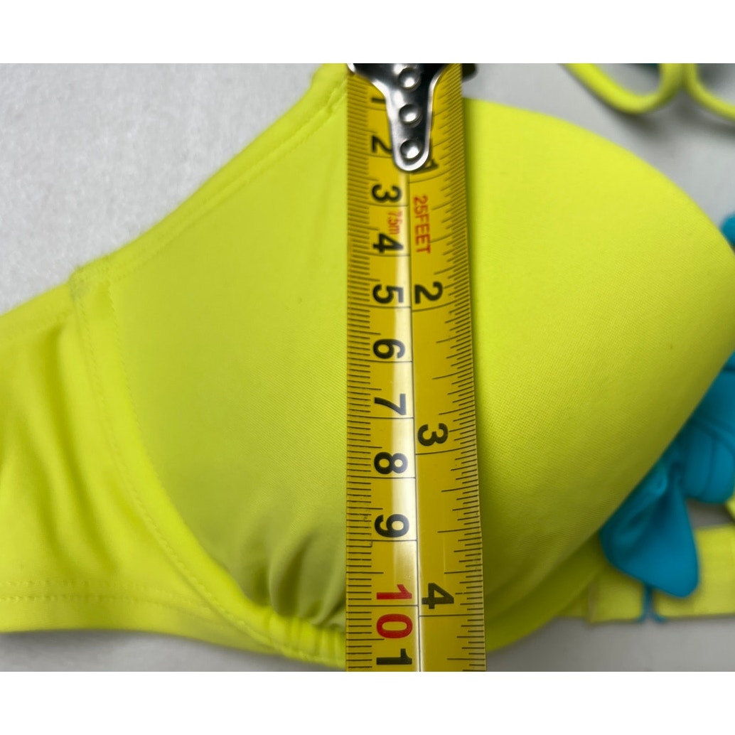 Aerie Green Blue Underwire Swim Bikini Top 34C