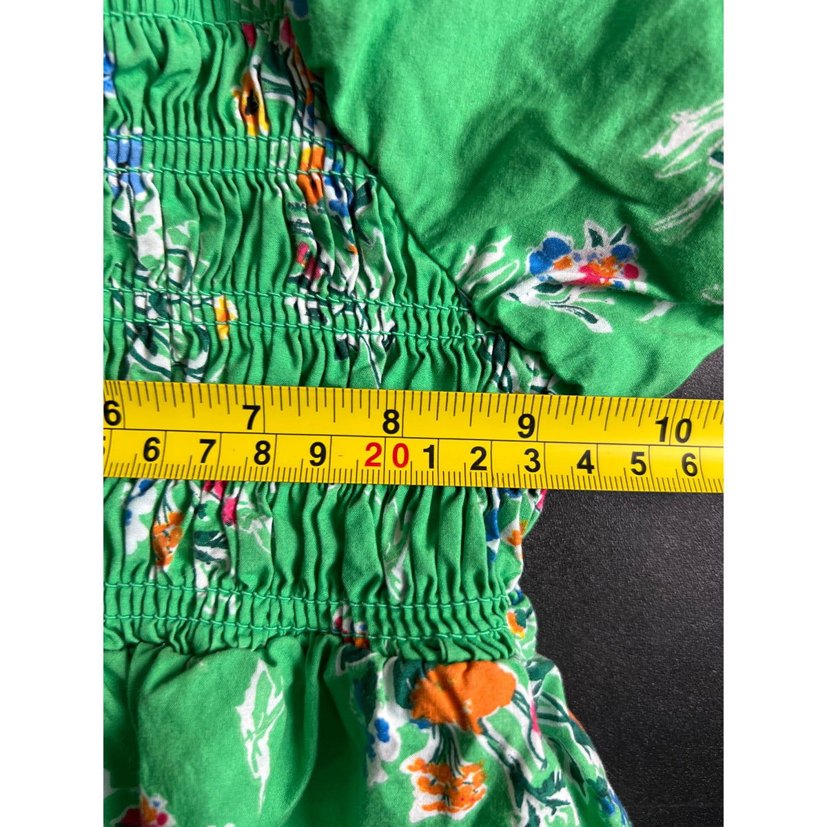 Cat & Jack 5T Toddler Green Floral Smocked Dress