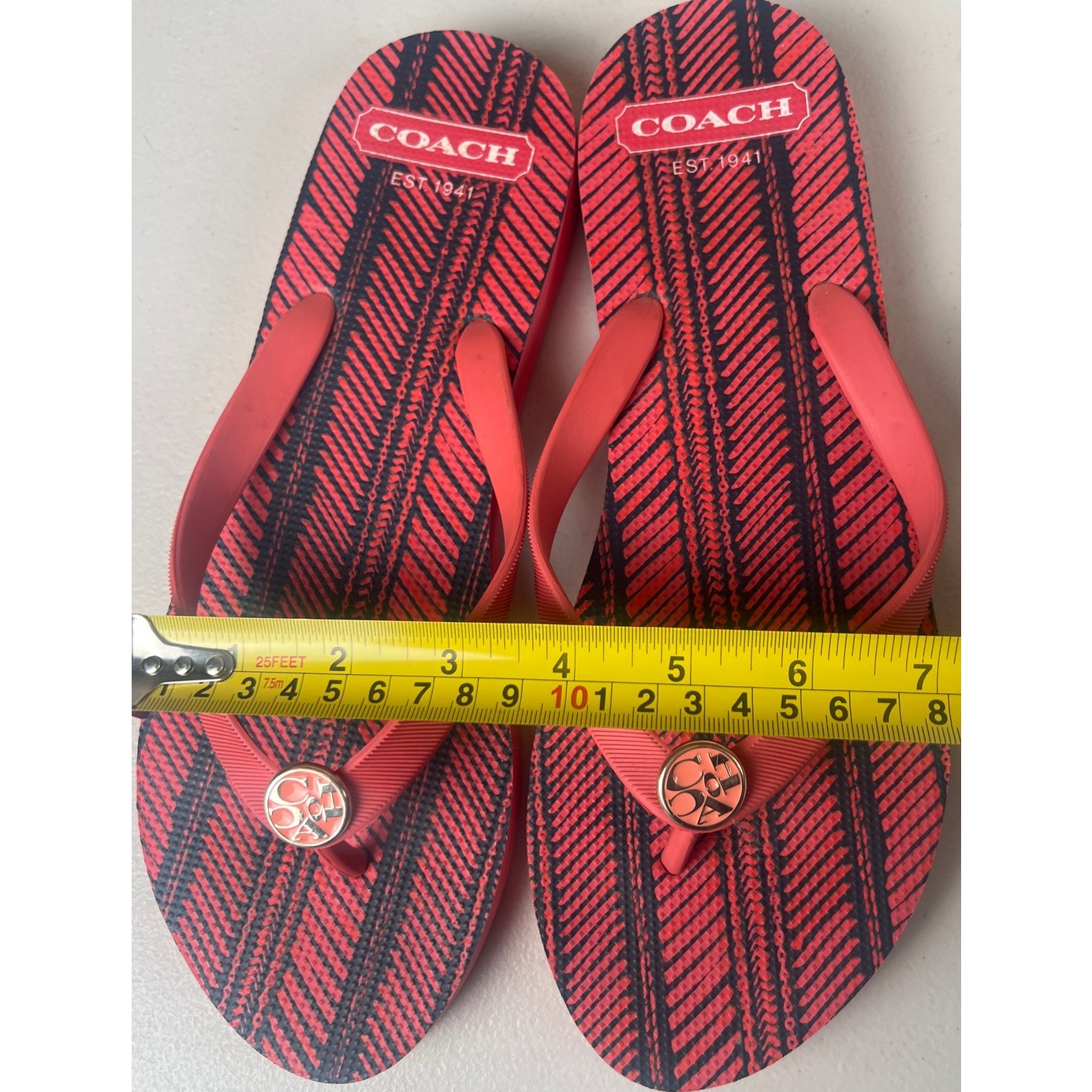 Coach Alessa Red Women Flip Flop Coral 9-10