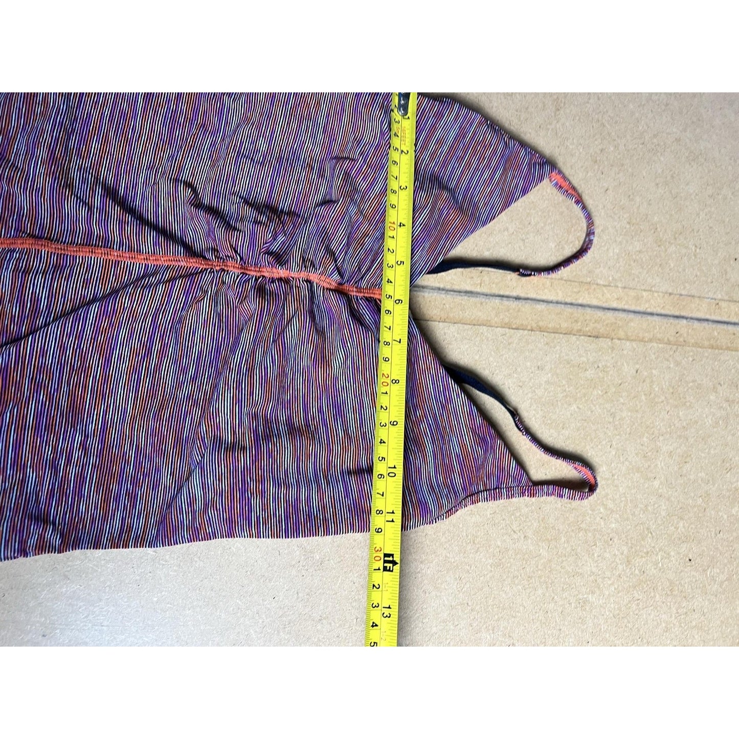 Lululemon Tank Womens 8 Purple Striped Built-In Bra V-Neck Camisole Yoga