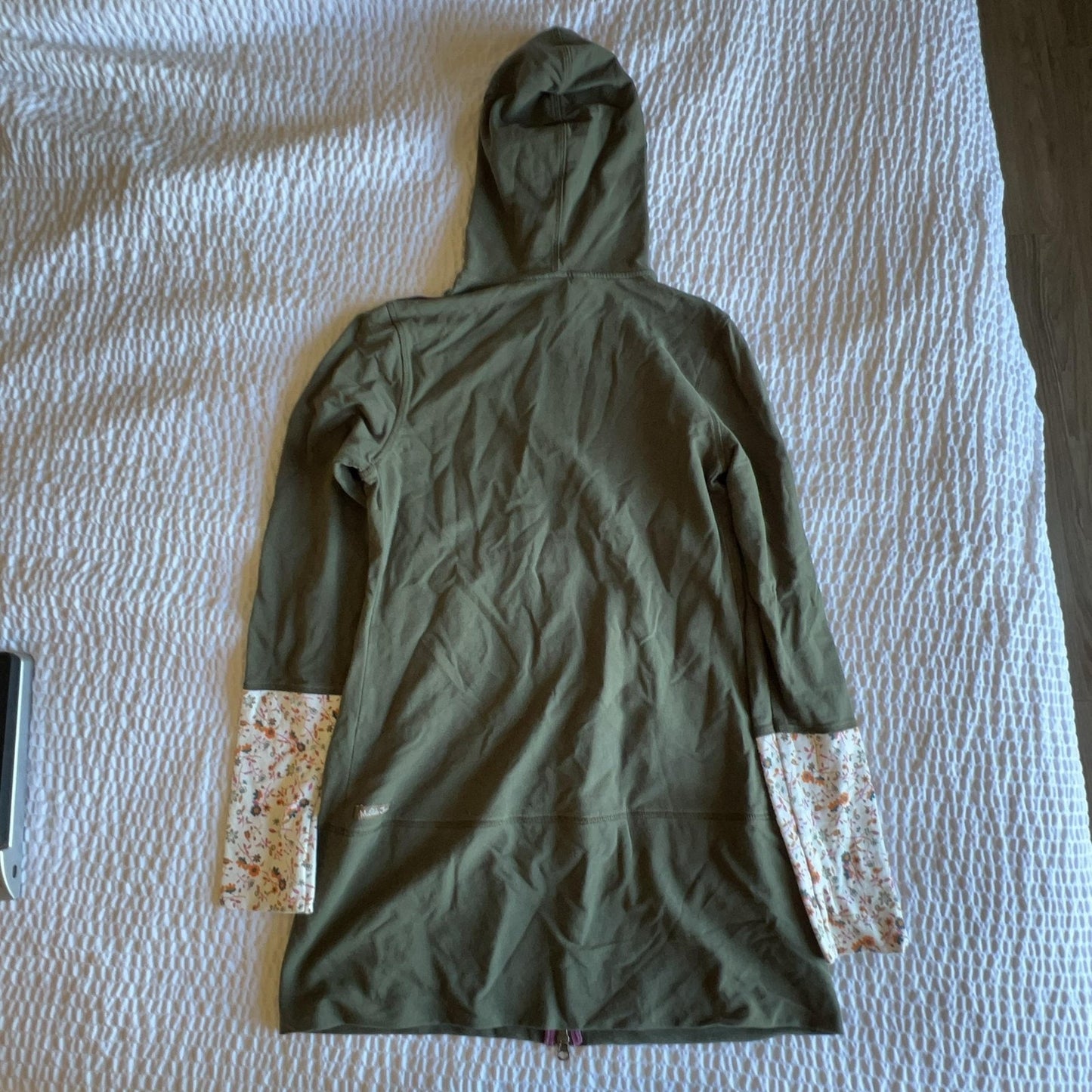 Matilda Jane Sweater Womens M Green Hooded Full Zip Lined Pockets Stretch