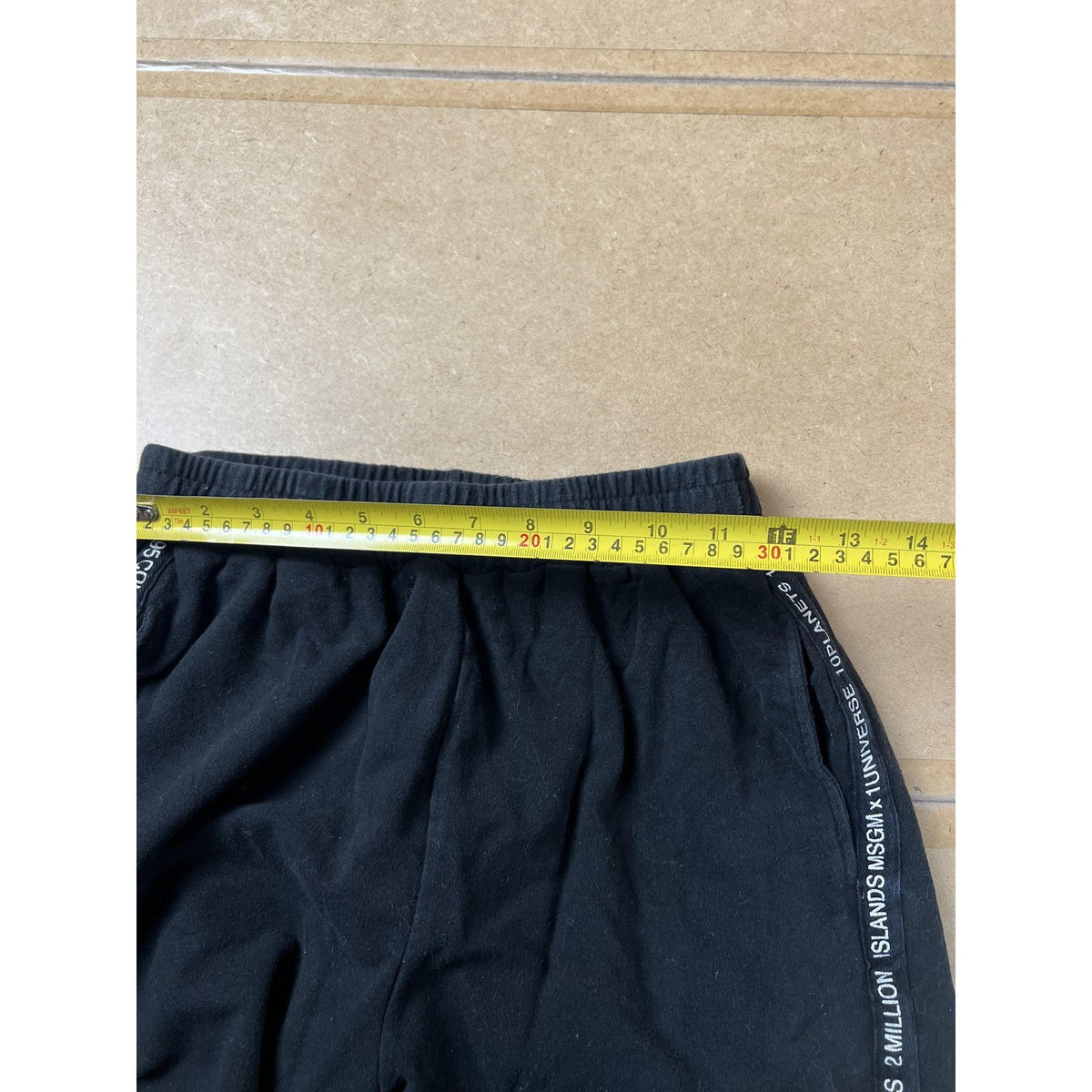 MSGM Jogger Pants Womens S Black Logo Tape Drawstring Elastic Cuff Casual