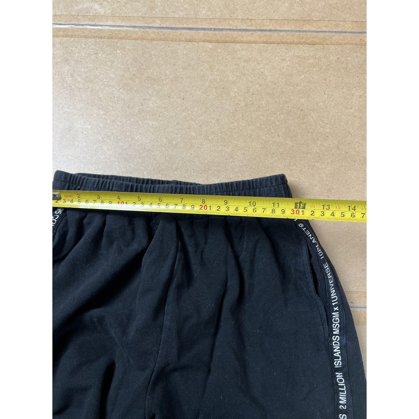 MSGM Jogger Pants Womens S Black Logo Tape Drawstring Elastic Cuff Casual