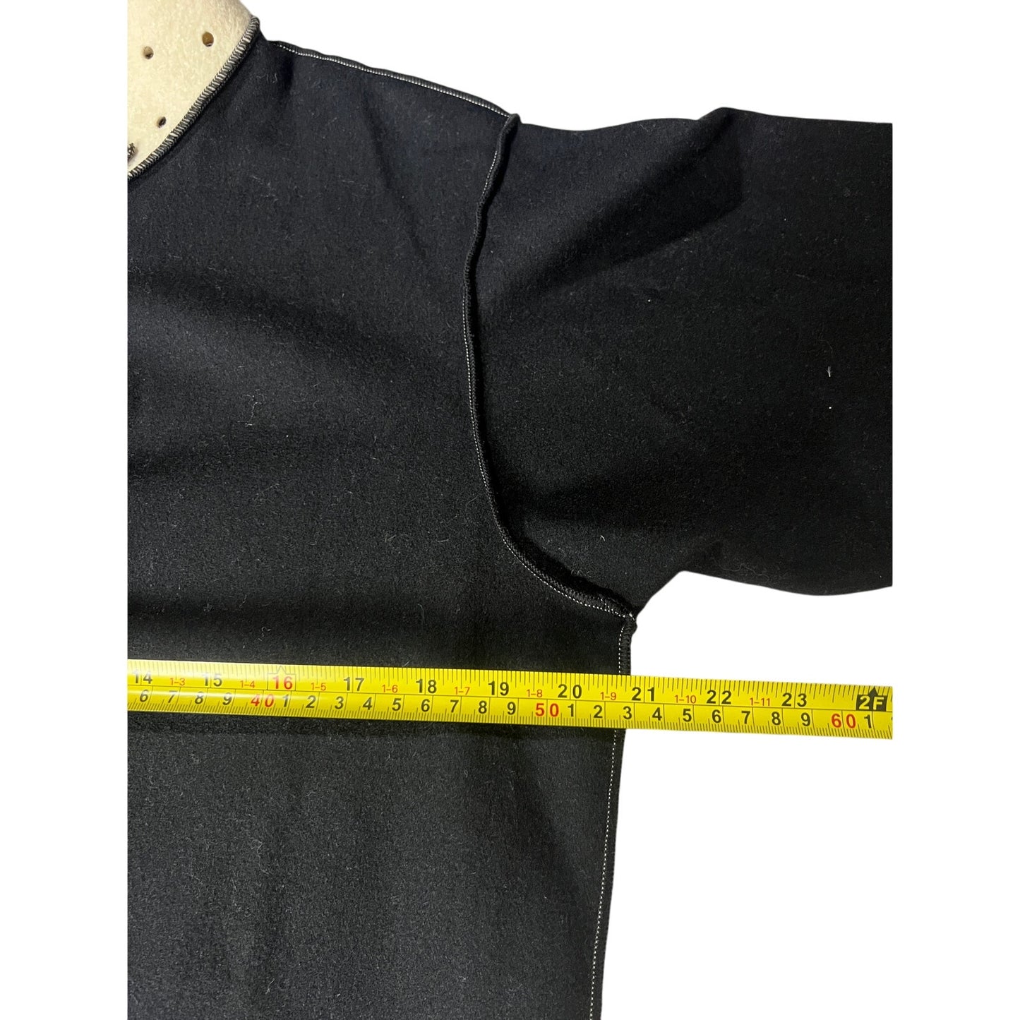 Ellen Hauptli Wool Button Up White & Black Coat *Dimensions In Pictures*
