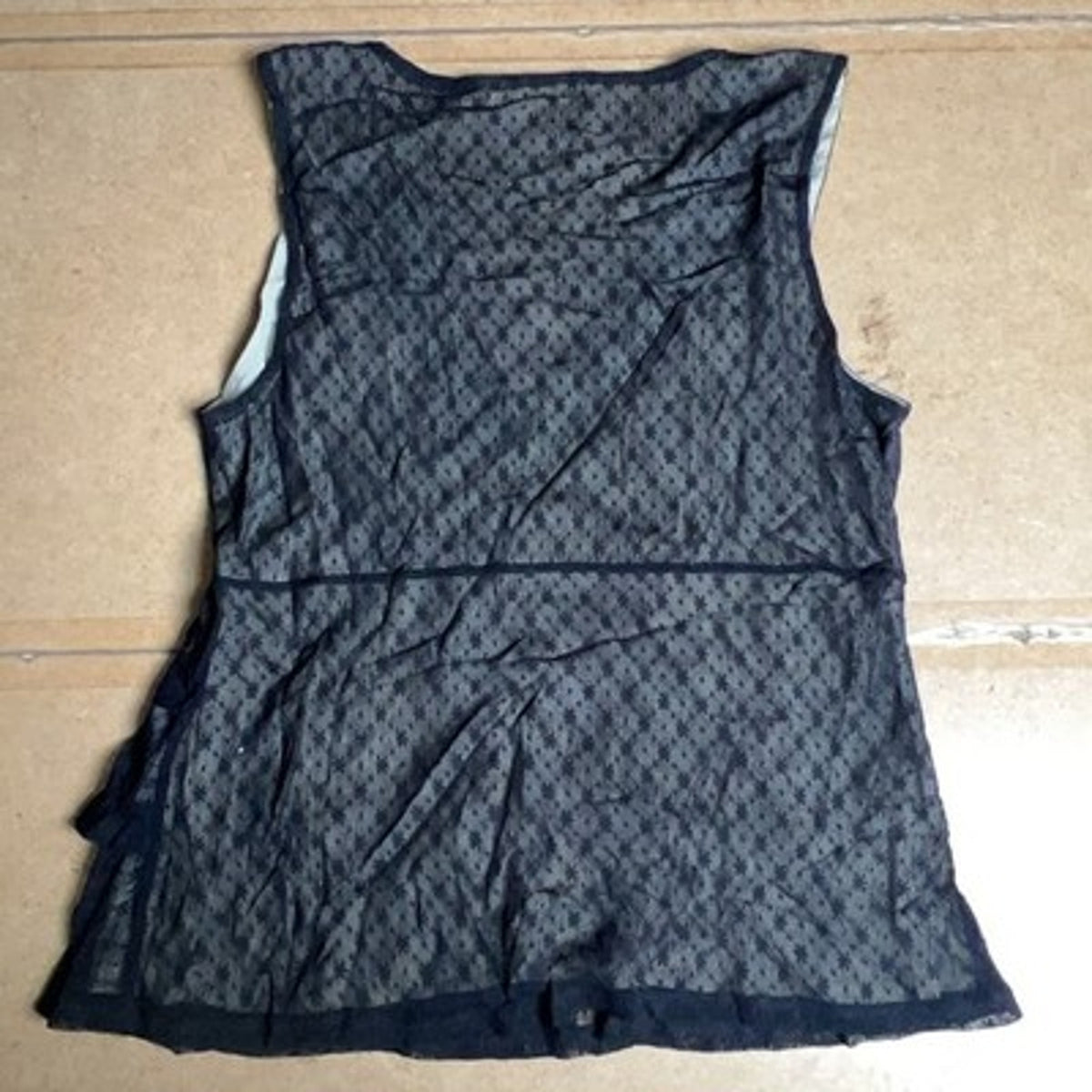 MICHAEL Michael Kors Blouse Womens XL Black Camisole Lace Ruffle Lined Party