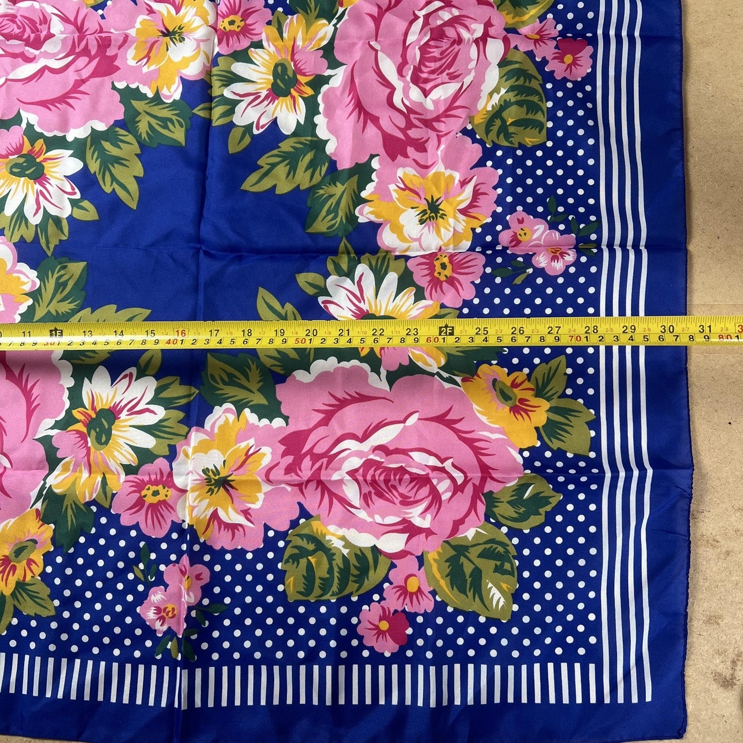 Glantex Kerchief Mens One Size Blue Floral Square Scarf Satin Made In Italy