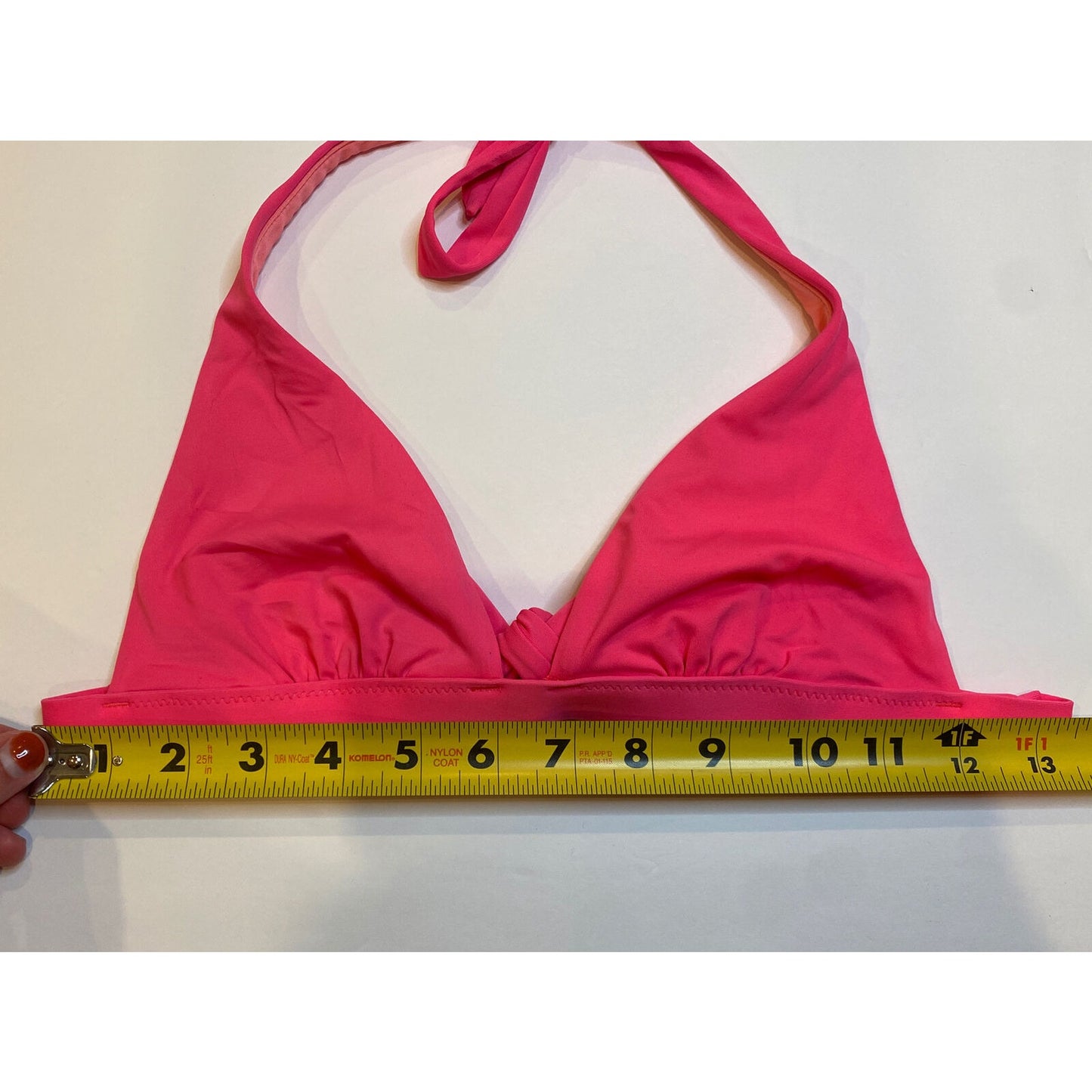 Victoria Secret Bikini Top XS No Pads Halter Ties Plunge Classic Pink VS - EUC