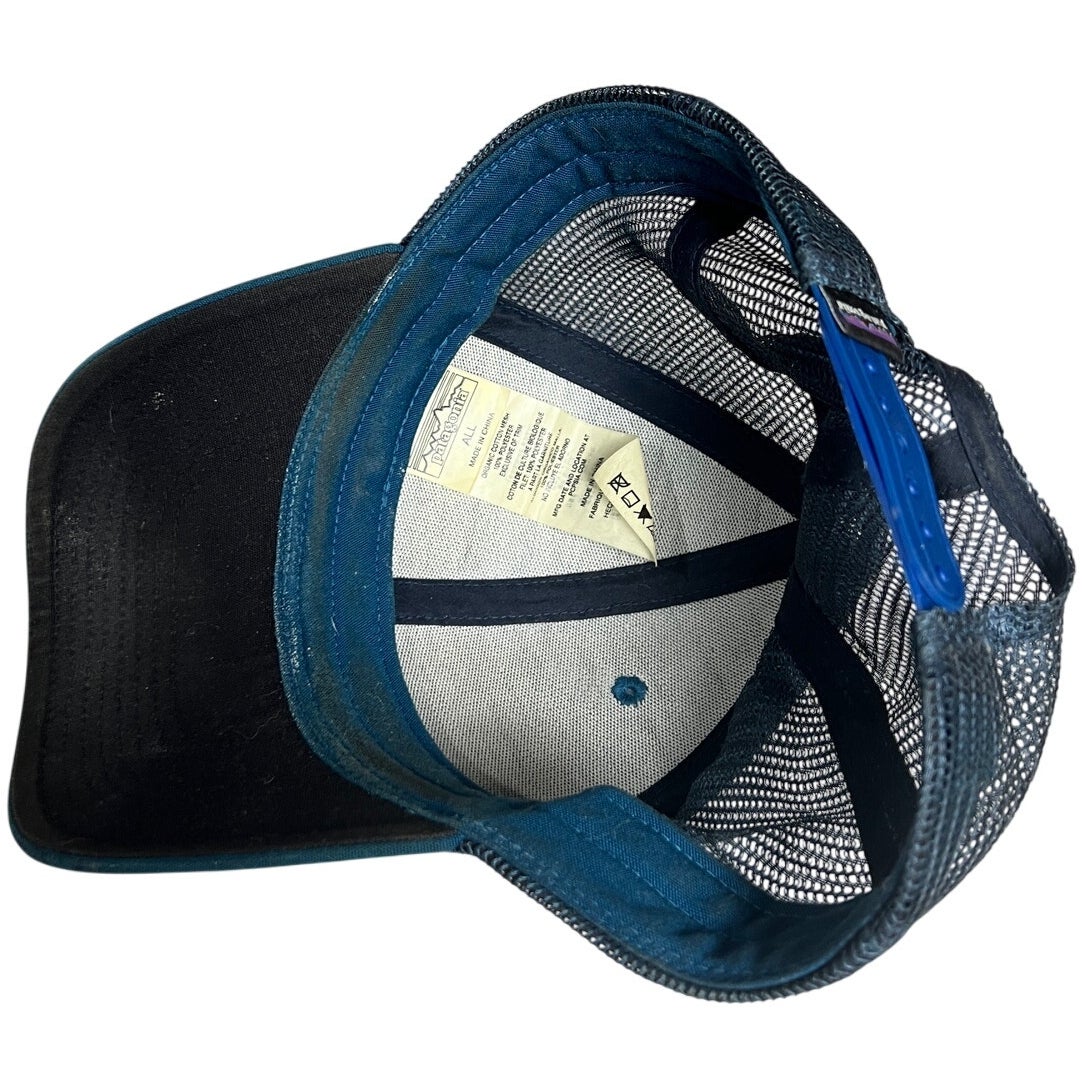 Patagonia Trout Trucker Hat Fitz Mens Turquoise Blue Snapback