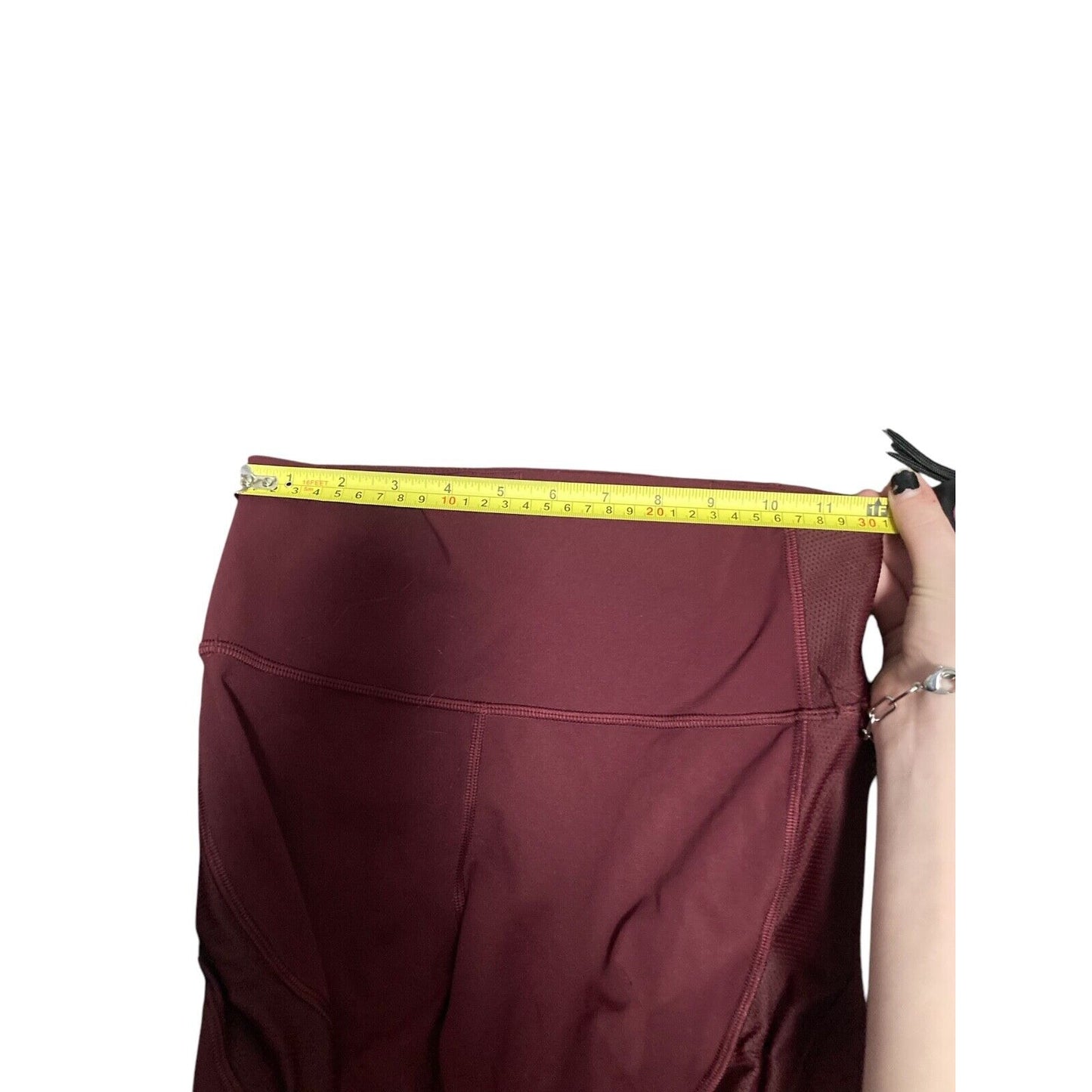 EUC Lululemon Wunder Under Crop High Rise Legging Size 6 Burgundy