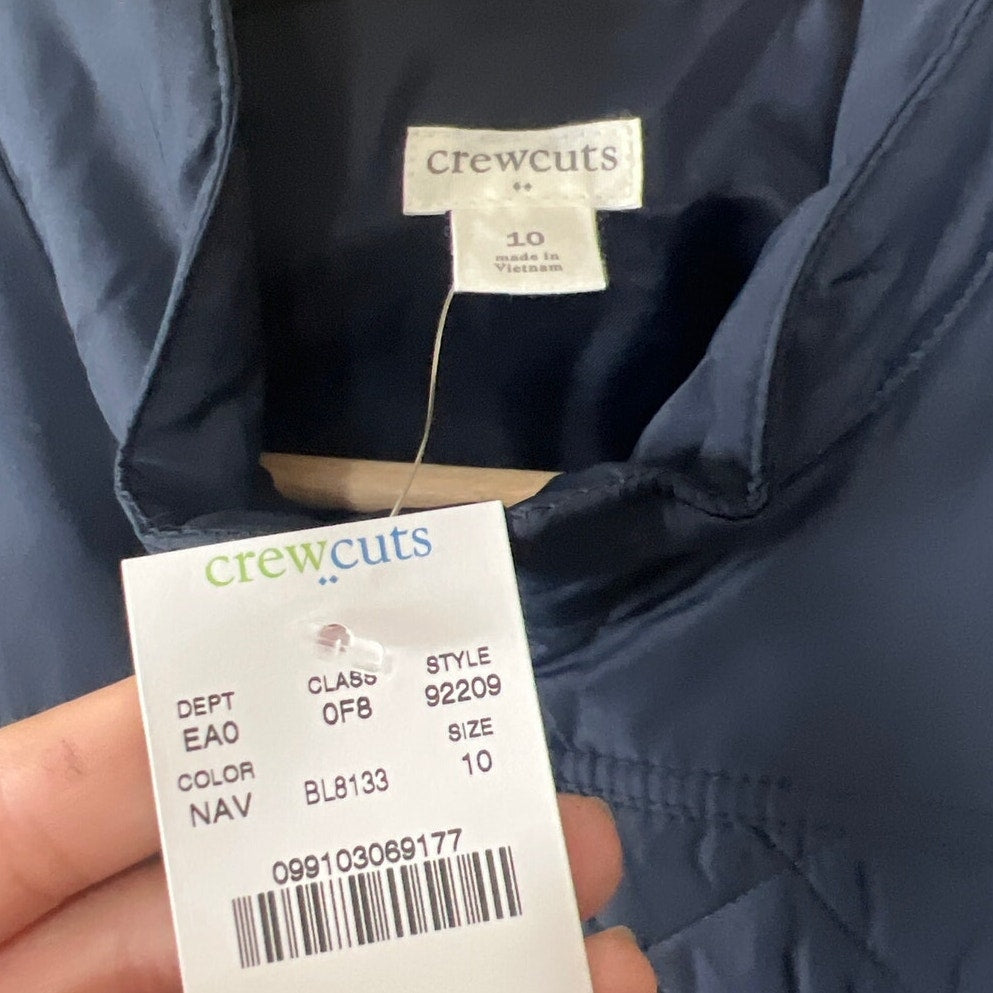 NWT J.Crew Crewcuts Unisex Youth size 10 Quilted Navy Vest