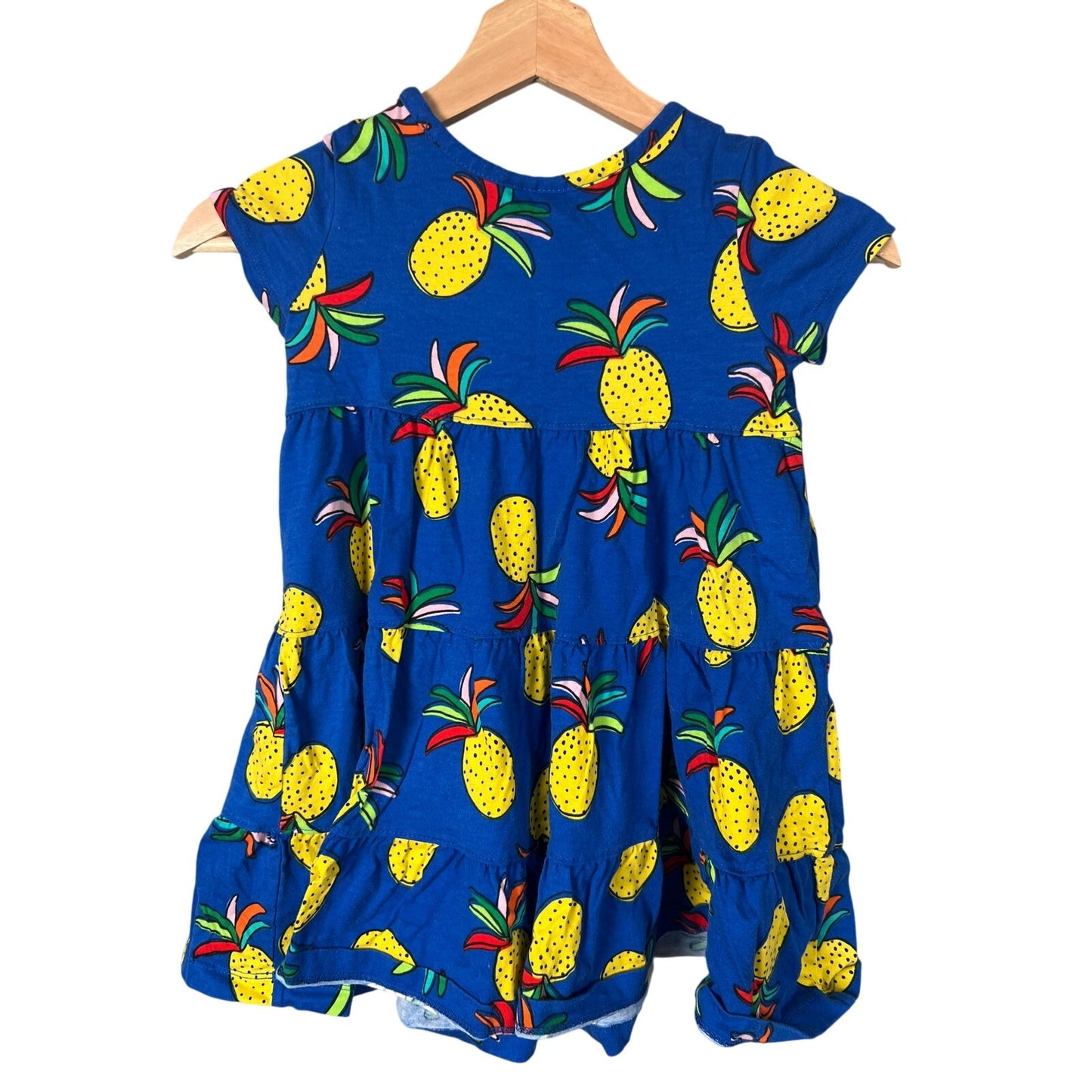Hanna Andersson Blue Pineapple Toddler Girl Dress Size 4