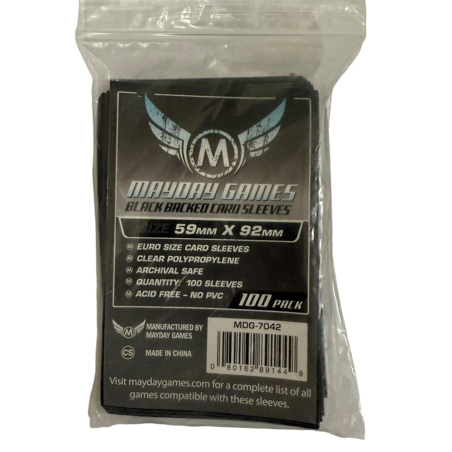 Mayday Games Euro Card Sleeve Standard (59x92mm) 100 pack