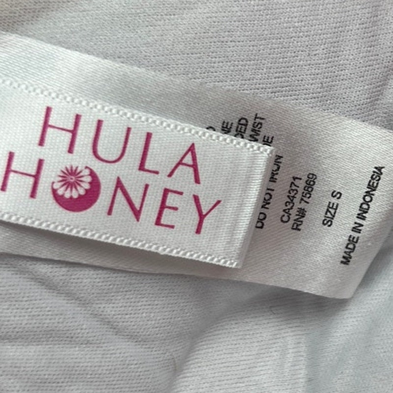 Hula Honey Small Swim Top Pink & White Tribal