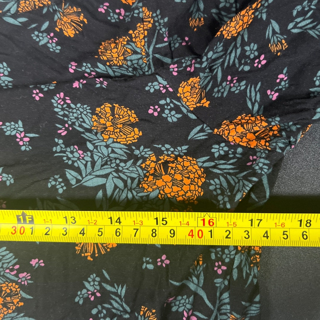 Modcloth Size Large Viscose Turtle Neck Long Sleeve Floral