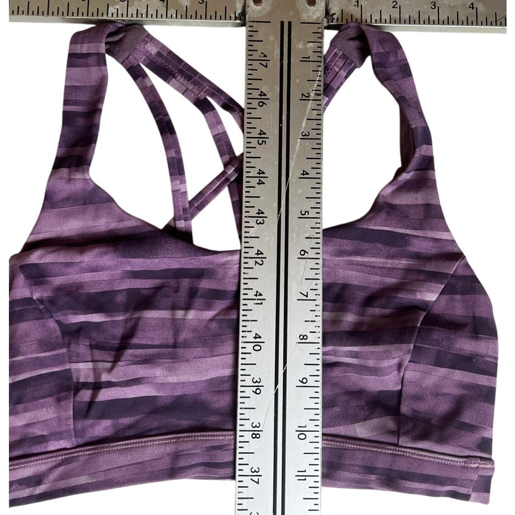 Lululemon Athletica Energy Bra Purple Striped *Dimensions In Pictures*