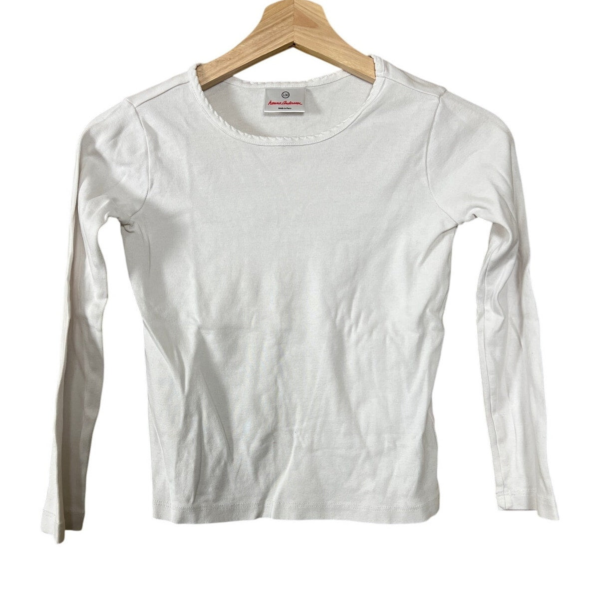Hanna Andersson Long Sleeve Scallop Trim T-Shirt Size L