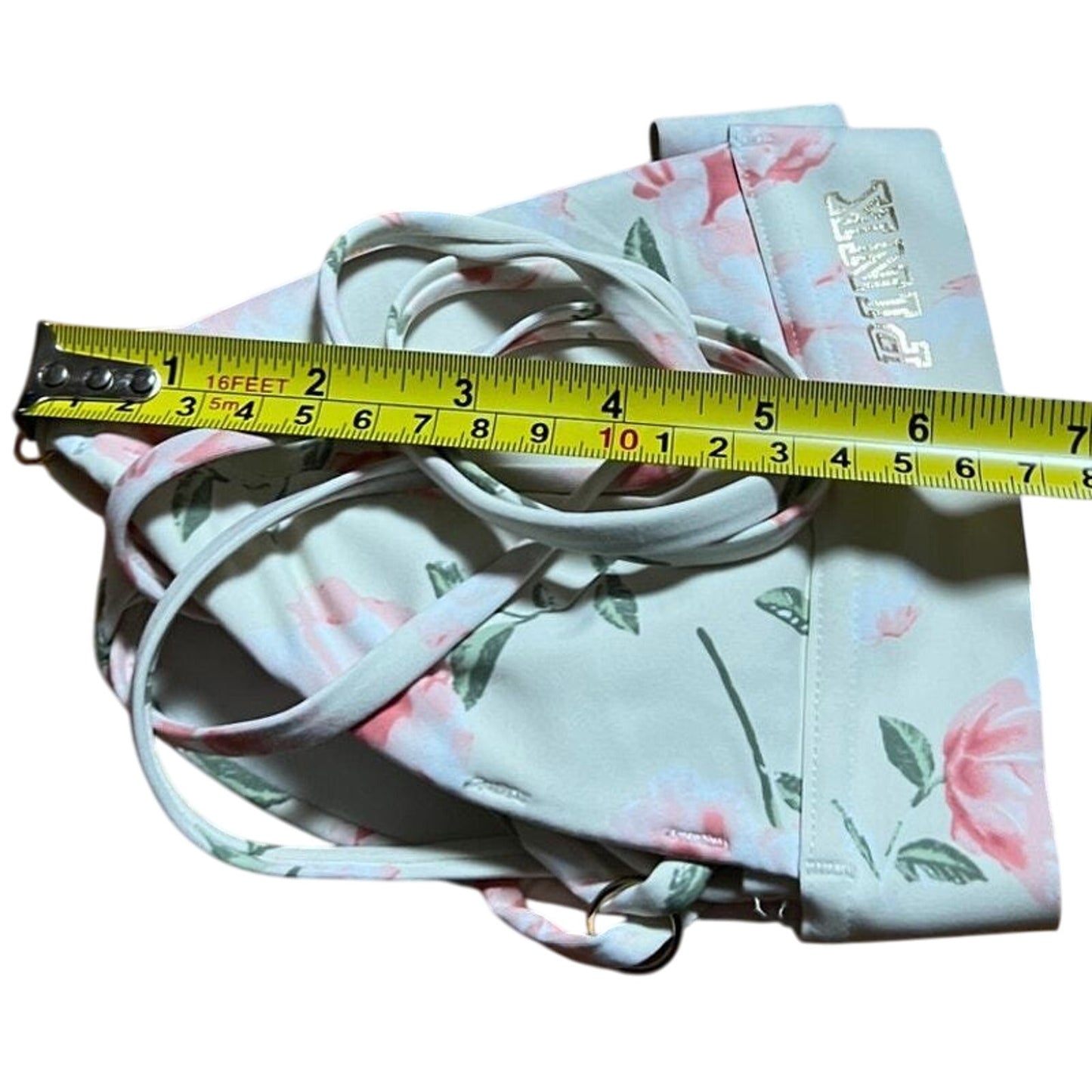 Pink by Victoria's Secret Bonded XS Floral Blue Strappy Back Triangle Bralette